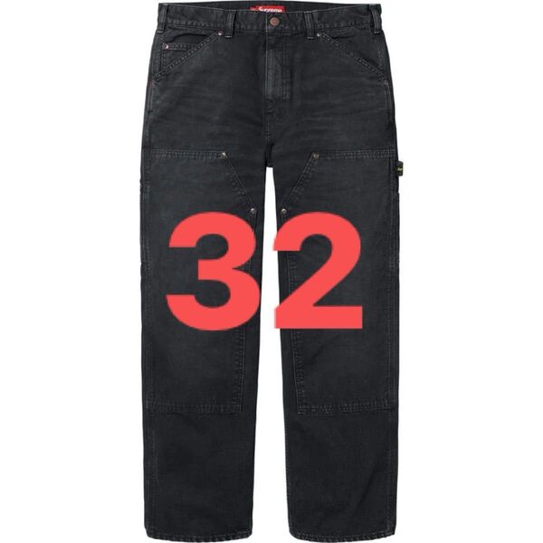 Supreme Worn Double Knee Painter Pant "Black"