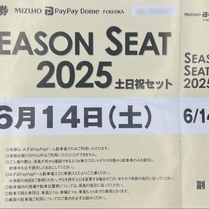 6/14(土)駐車券 みずほPayPayドーム福岡 ソフトバンクホークス 横浜DeNAベイスターズ戦 交流戦