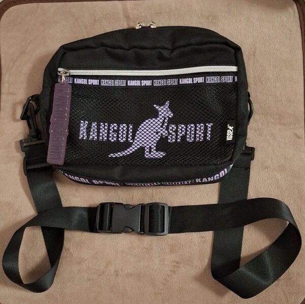 KANGOL SPORT ショルダーバッグ ボディーバッグメッシュ 黒 2way