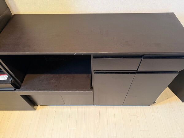 HAGIHARA VKC-7151 キッチンカウンター 幅118cm 食器収納 家電収納 食器棚 レンジ台