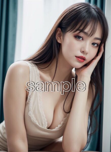 一点物 美女 A4ポスター セクシー 巨乳 黒髪 グラビア 高画質 美乳 ビキニ 光沢紙 AI 写真 アート 日本人 312