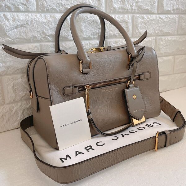 極美品 MARC JACOBS マークジェイコブス リクルート バウレット 2way ショルダーバッグ ボストンバッグ グレージュ