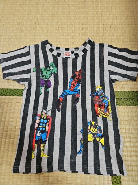 140 MARVEL マーベル コミック Tシャツ 140cm ボーダー柄 ストライプ柄