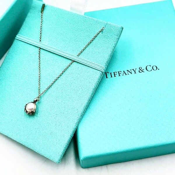 美品◎TIFFANY&Co. ティファニー オリーブリーフ パール ネックレス ペンダント AG925