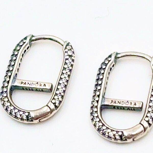 Pandora ME Pav Link Earring パンドラ ピアス フープ ラインストーン
