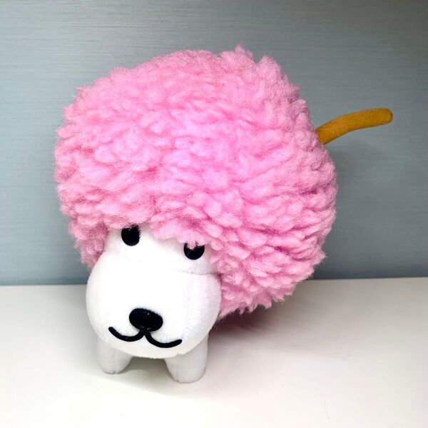 レア!平成レトロ!非売品 サンエックス アフロ犬 ぬいぐるみ BIG PERT4 りんご ピンク モフモフ 可愛い