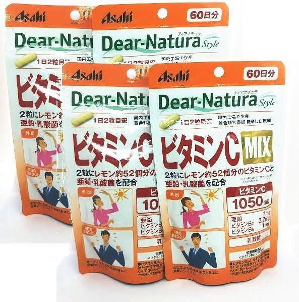 アサヒ ディアナチュラスタイル ビタミンC MIX 60日分×4袋 480粒 Dear-Natura 推しクーポンでお得