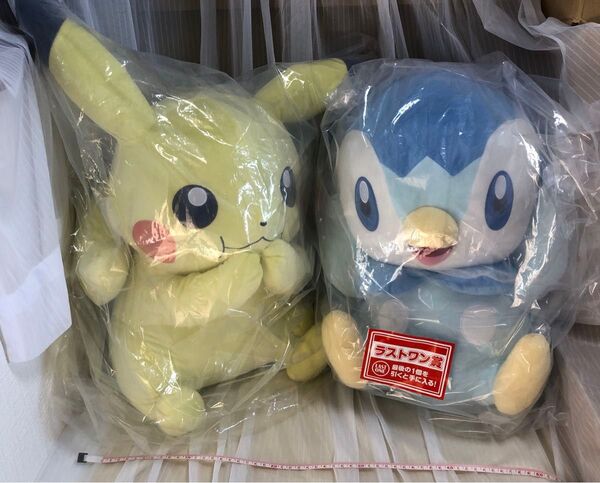 2024 Pokmon Collection 一番くじ A賞等身大ピカチュウ & ラストワン賞 ポッチャマ ぬいぐるみ ポケモン