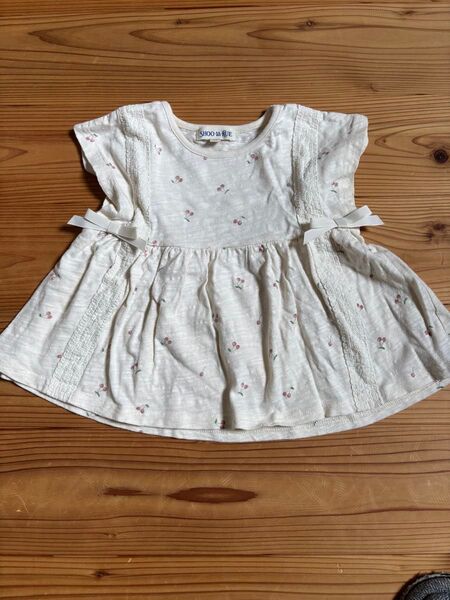 シューラルー 花柄カットソー 半袖 90サイズ 女の子 半袖Tシャツ トップス