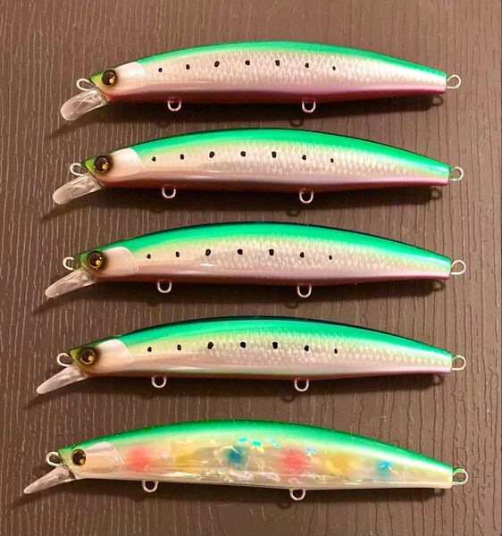 熱砂ヒラメミノーⅢ125s (キョウリンイワシK x4)(遠州ガチョピンWグロー x1) 5個セット