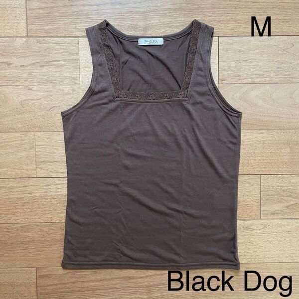 Black Dog タンクトップ ノースリーブシャツ レース ブラウン M