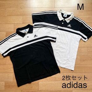 adidas 半袖ポロシャツ 2枚セット Mサイズ 白黒