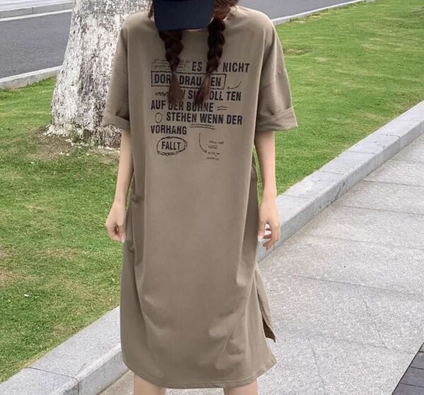 綿100% 半袖Tシャツロングワンピース ワンピース ルームウェア
