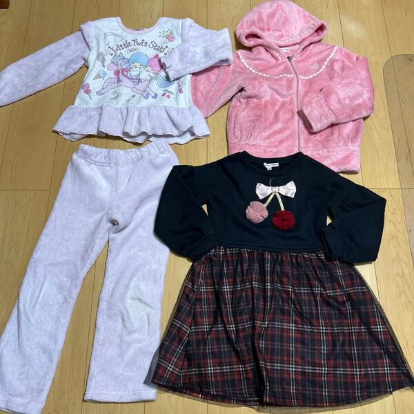 女の子 冬服 3点セット まとめ売り130cm パーカー メゾピアノ 長袖ワンピースany FAM パジャマ ノーブランド