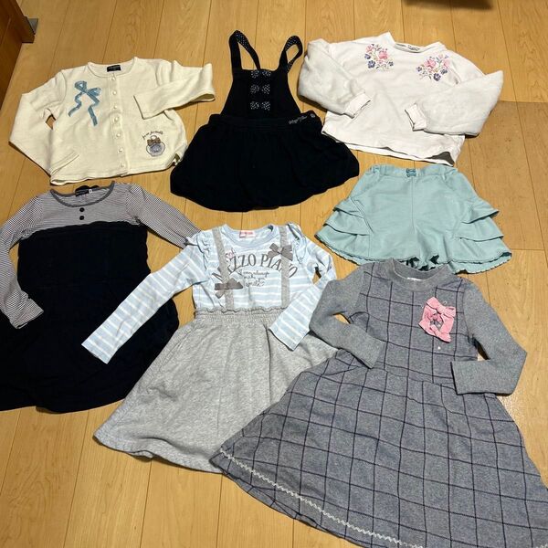 子供服 女の子 まとめ売り 8着 130cm メゾピアノ ポンポネット べべ any FAM 長袖ワンピース トレーナー
