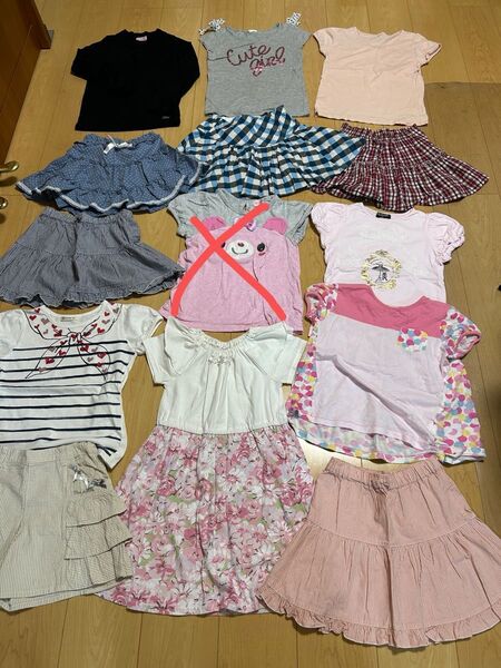 女の子 夏服 まとめ売り 130cm 13点セット スカート ワンピース 半袖Tシャツ