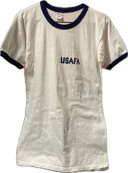チャンピオン USAFA ビンテージTシャツ champion リンガーネック MADE IN USA ミリタリー