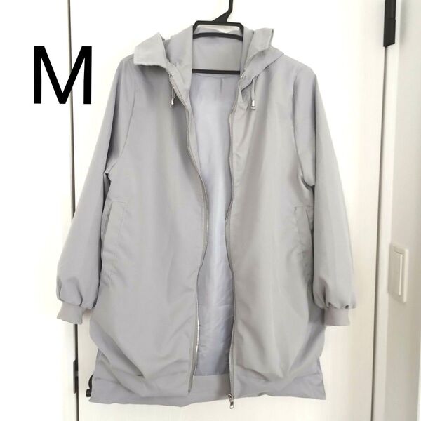【美品】グレー M 春秋 パーカー アウター 春コート