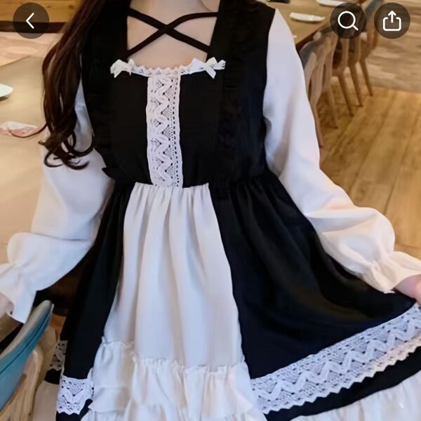 【新品・未使用】ロリータ風ワンピース ブラック