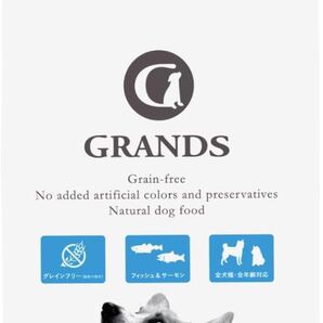 GRANDS 人工添加物不使用 グレインフリー 全犬種・全年齢対応 プレミアムドッグフード フィッシュ&サーモン味 600g