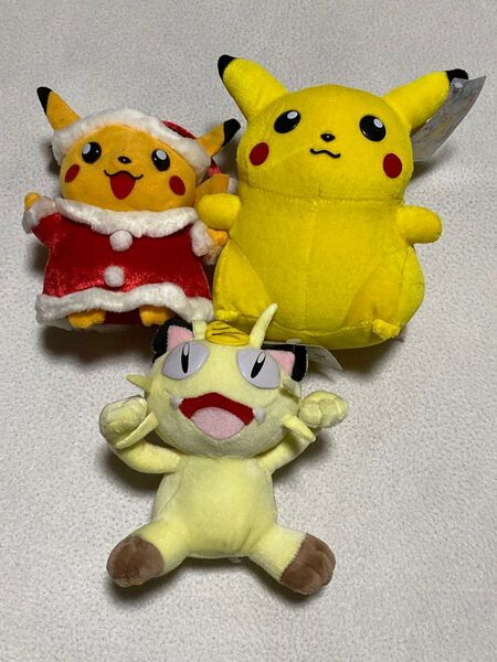 ポケモン ピカチュウ ニャース ぬいぐるみ 3個セット サンタ ポケットモンスター クレーンゲーム 景品 ソフトタッチ
