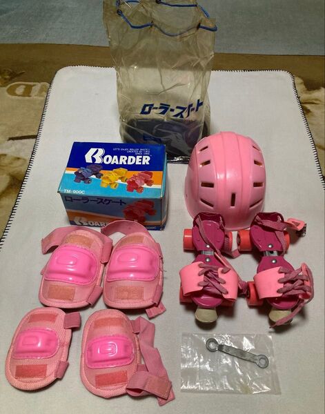 ローラースケート一式 ピンク BOARDER TM-900C TM-200 レトロ 80年代 昭和 靴のまま 18cm〜26cm