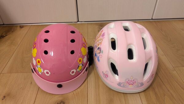 子ども用自転車ヘルメット2個セット 花柄 ディズニー