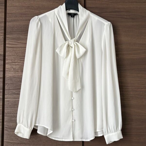 J.CREW ピンタックリボンシフォンブラウス