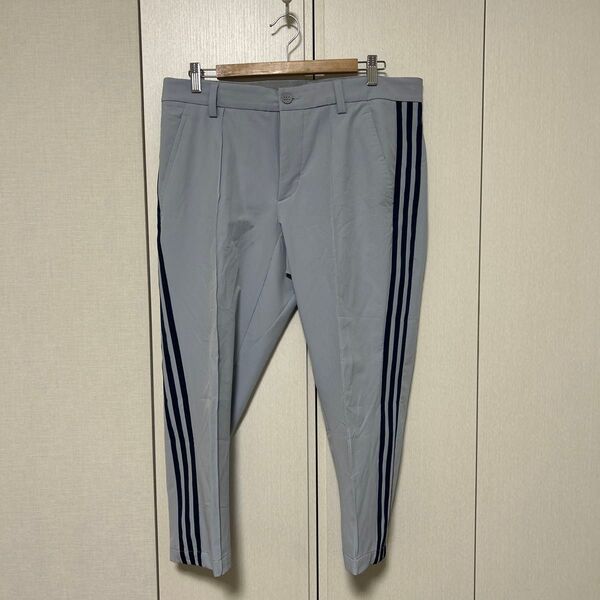adidas ゴルフパンツ グレー スリーストライプス 8部丈