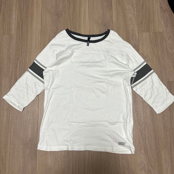サイラス SILAS 七分袖Tシャツ ホワイト×グレー レディース