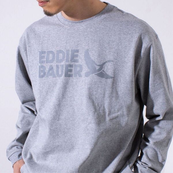 tシャツ 「Eddie Bauer/エディー・バウアー」EB LOGO ロングスリーブTシャツ ロンT メンズ L
