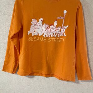 セサミストリート 長袖Tシャツ オレンジ L