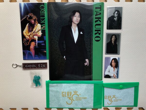 GLAY 30TH anniversary グッズ TAKURO ノベルティホルダー クリアファイル ランダムキーホルダー カード