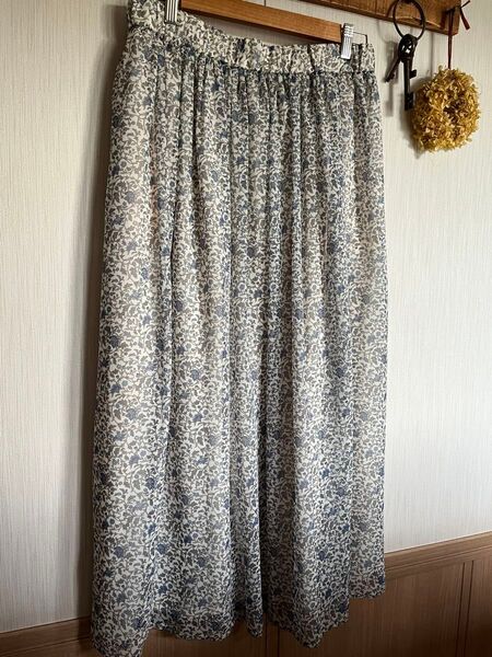 ジャーナルスタンダードラックス シフォンロングギャザースカート フリーサイズ 花柄 ペイズリー