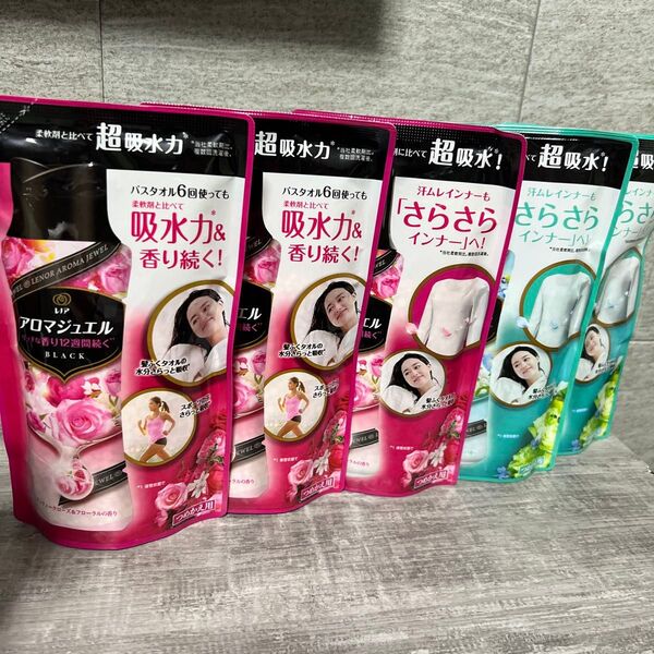 P&G レノア ハピネス アロマジュエル 香り付け専用ビーズ アンティークローズ&フローラル つめかえ 365mL×他5個セット