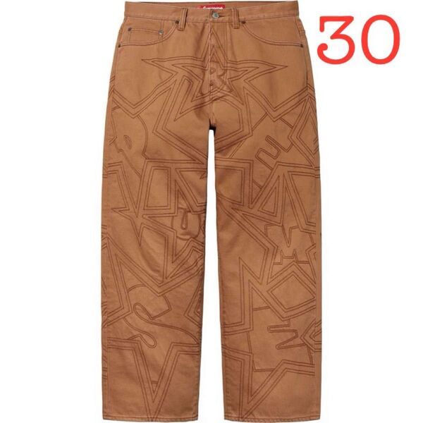 Supreme Stars Topstitch Baggy Jean Brown