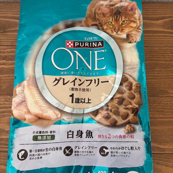 ピュリナワン キャットフード 猫 グレインフリー白身魚400g