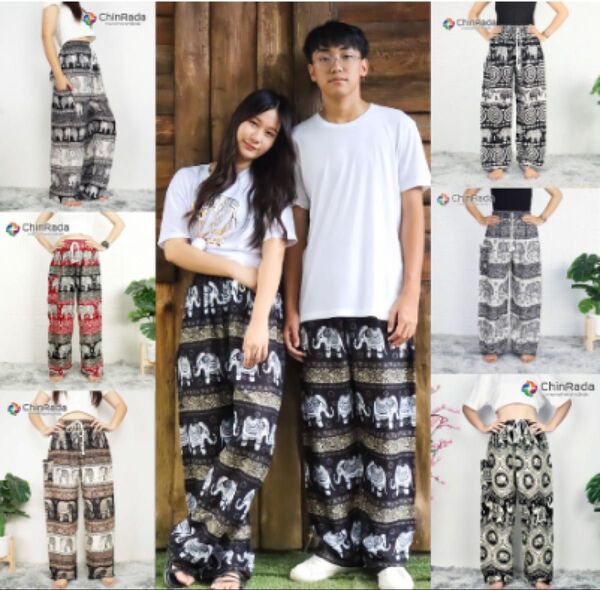 【新品未使用】ゆったり サルエルパンツ エスニック風 総柄