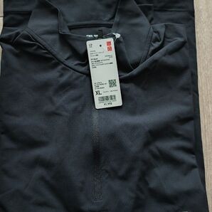 ユニクロXLサイズ ブラック ドライEX UVカットハーフジップTシャツ 長袖