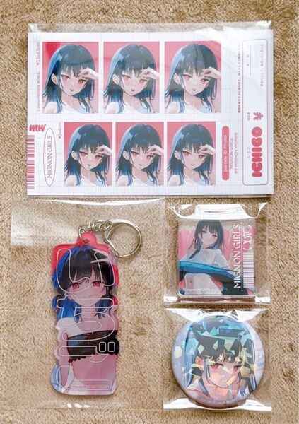 ホログラム缶バッジ いちごまみれ mignon girls おなまえアクリルキーホルダーこれくしょん きらきらジュエルコレクション