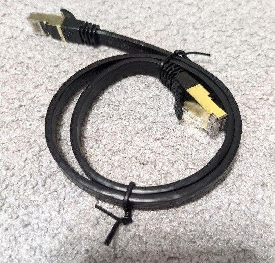 0.5m Veetop LANケーブル CAT8 フラット 爪折れ防止 難燃