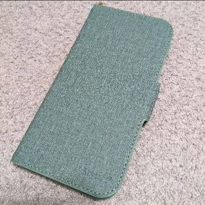 iPhone14plus 手帳型ケース グリーン 6.7インチ カード入れ