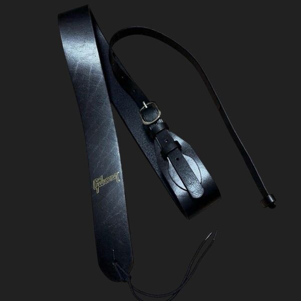 Gibson 本革 レザー ストラップ Black ブラック 黒