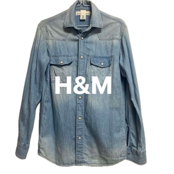 H&M ウエスタンシャツ 長袖シャツ デニムシャツ メンズファッション