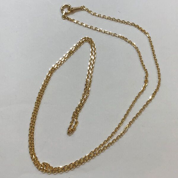 K18 1.3mm幅 カットアズキネックレス 50センチ 18金イエローゴールド