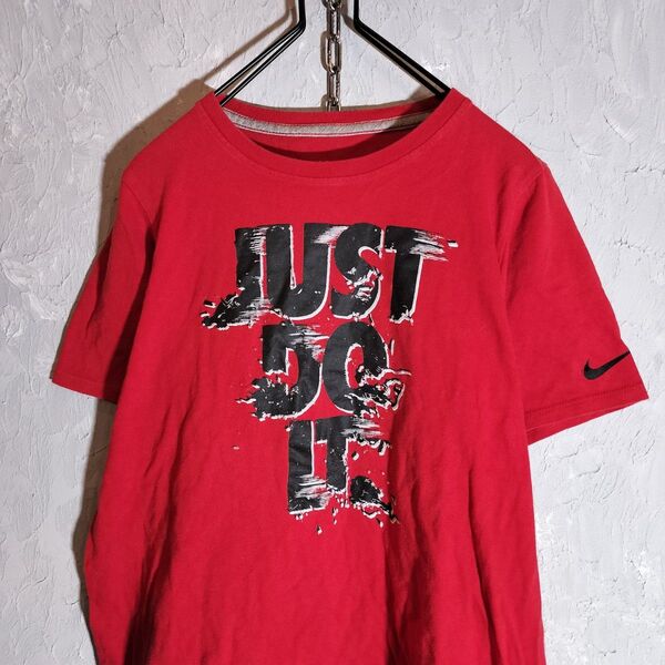 NIKE ナイキ プリントロゴ 半袖 Tシャツ 赤 アメリカ古着 アメカジ ストリート キッズ レディース 00s