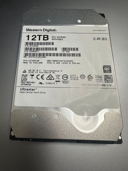 ジャンク WD 12TB HDD HC520