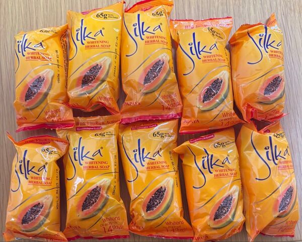 シルカパパイヤ石鹸 silka 美白 65g×10個 石鹸