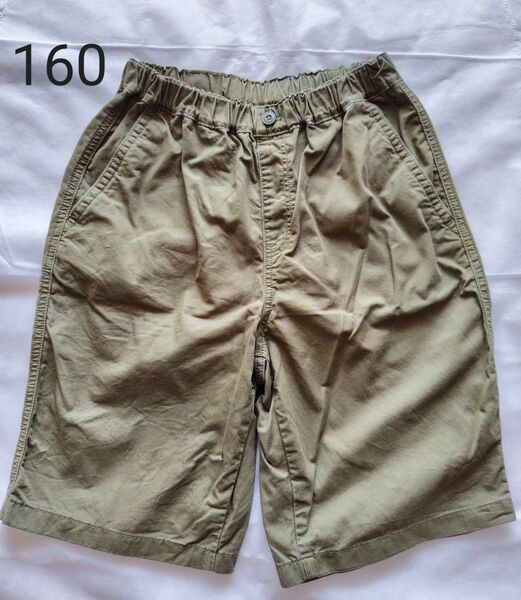 ユニクロ イージーショートパンツ 160 オリーブ