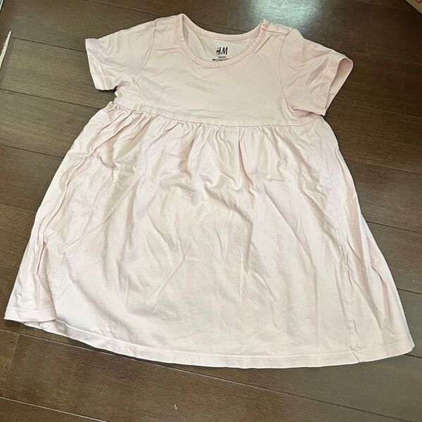 H&M ベビー服 半袖ワンピース ピンク 98cm 90 100